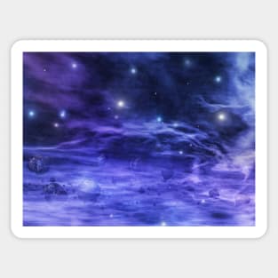 Asteroids in space nebula Sticker